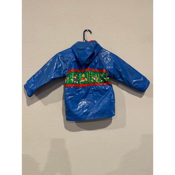 Vintage Kids Blue Rain‎ Jacket with Farm Print - Picture 5 of 8
